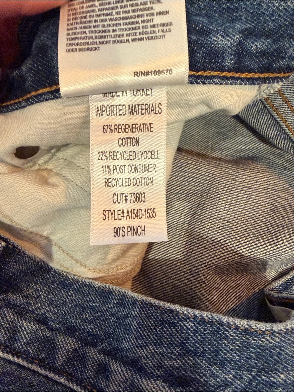 AGOLDE High Rise 90s Straight Jeans Size 30 Medium Wash Button Fly - Picture 7 of 8